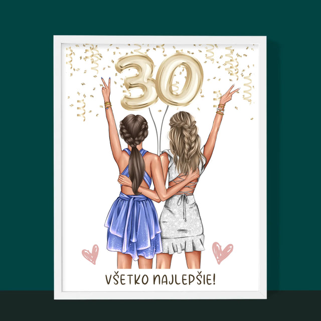 Tvorenie Postavy: Kamarátky Tridsiatka - Zarámováná Tlač 30X40 (Vertikálne)