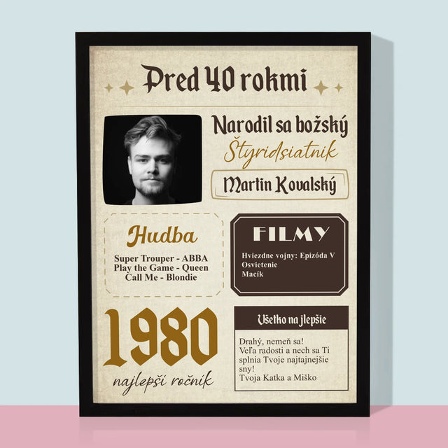 Obálka Časopisu: Pred 40 Rokmi - Zarámováná Tlač 30X40 (Vertikálne)
