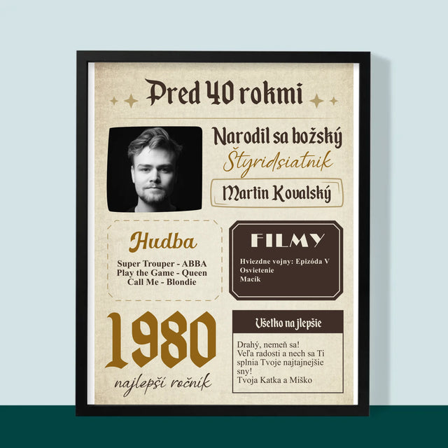 Obálka Časopisu: Pred 40 Rokmi - Zarámováná Tlač 30X40 (Vertikálne)