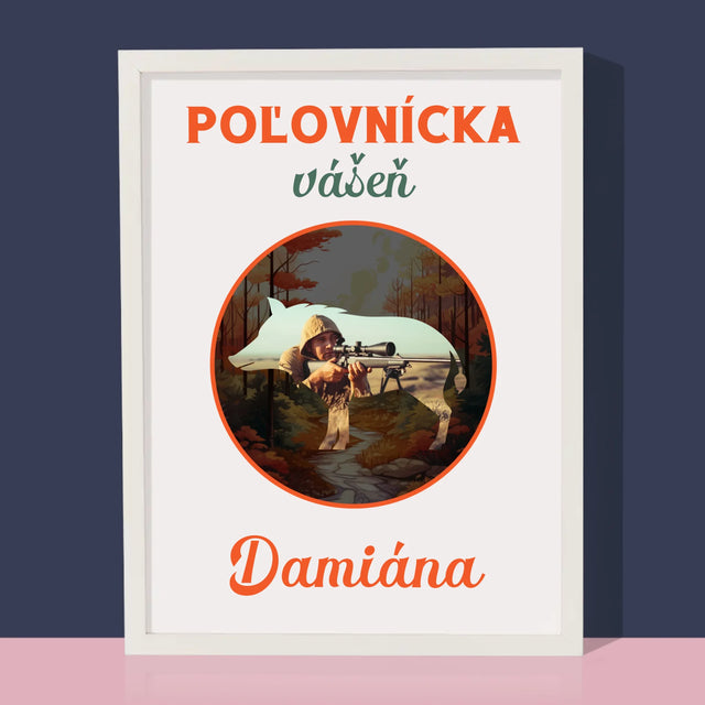 Fotografia A Podpis: Poľovnícka Vášeň - Zarámováná Tlač 30X40 (Vertikálne)