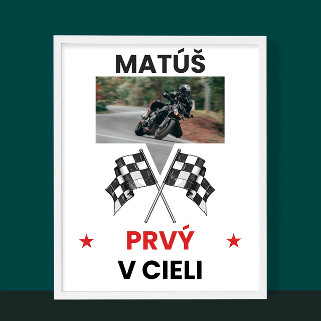 Fotografia A Podpis: Prvý V Cieli - Zarámováná Tlač 30X40 (Vertikálne)