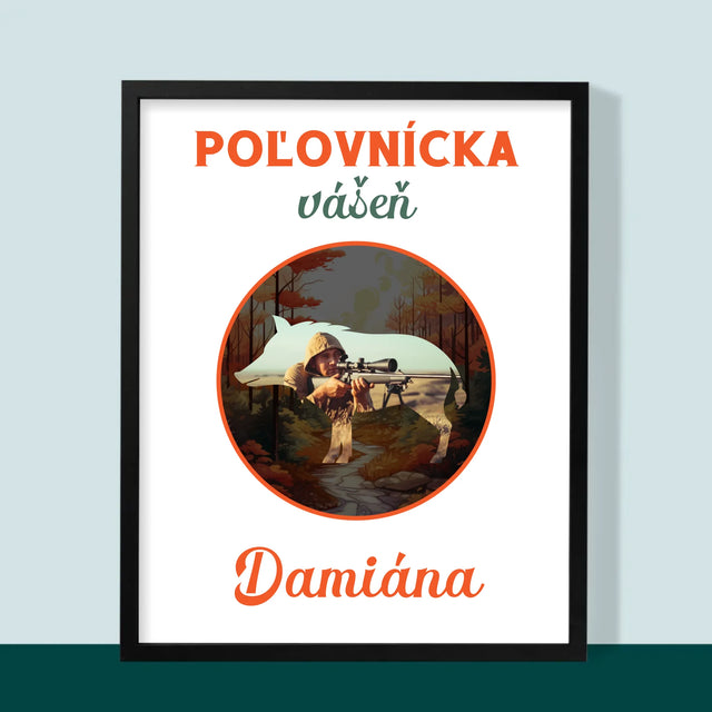 Fotografia A Podpis: Poľovnícka Vášeň - Zarámováná Tlač 30X40 (Vertikálne)