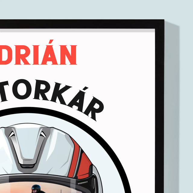 Fotografia A Podpis: Motorkár Od Narodenia - Zarámováná Tlač 30X40 (Vertikálne)
