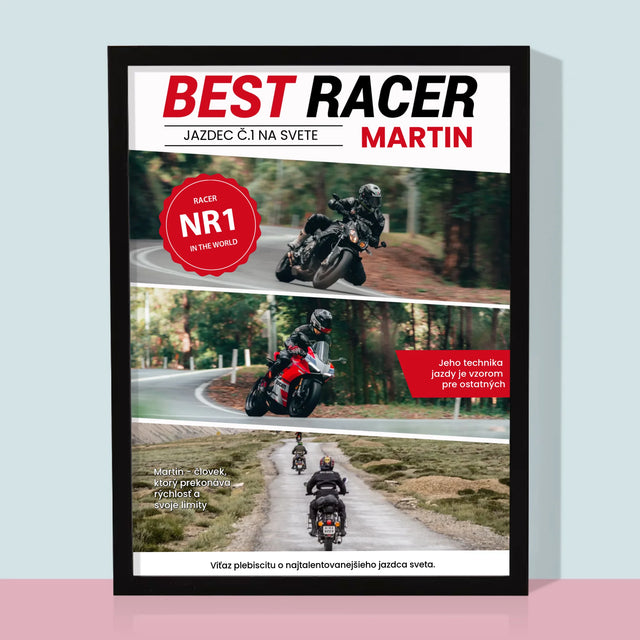 Obálka Časopisu: Best Racer - Zarámováná Tlač 30X40 (Vertikálne)
