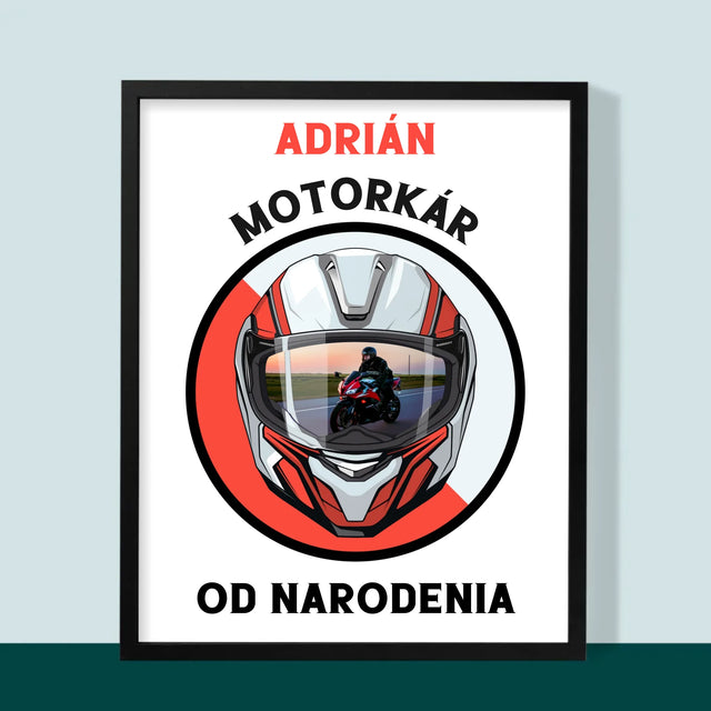 Fotografia A Podpis: Motorkár Od Narodenia - Zarámováná Tlač 30X40 (Vertikálne)