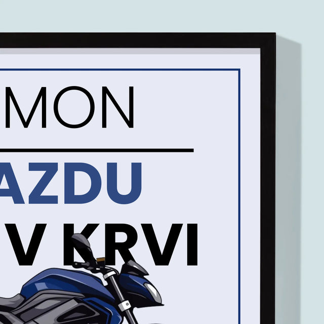 Fotokoláž: Jazdu Má V Krvi - Zarámováná Tlač 30X40 (Vertikálne)