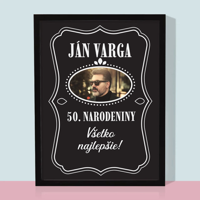Fotografia A Podpis: 50. Narodeniny Všetko Najlepšie - Zarámováná Tlač 30X40 (Vertikálne)