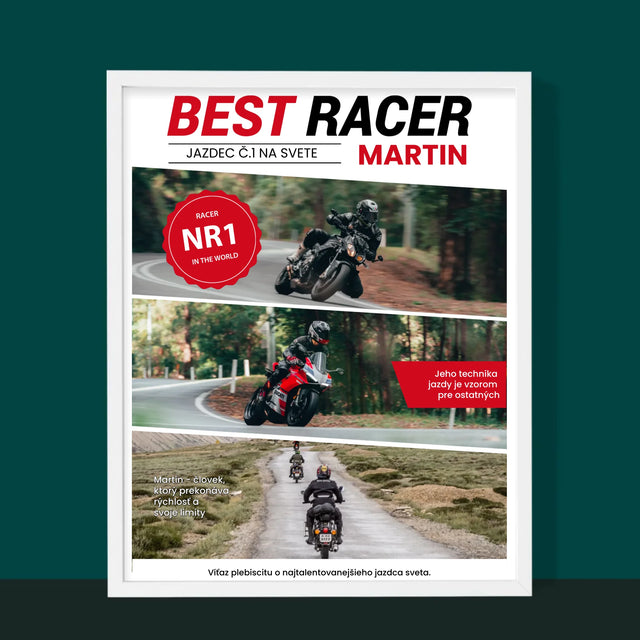 Obálka Časopisu: Best Racer - Zarámováná Tlač 30X40 (Vertikálne)