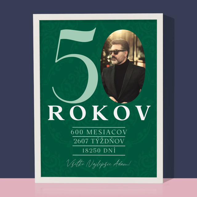 Fotografia A Podpis: 50 Rokov Odpočítavanie - Zarámováná Tlač 30X40 (Vertikálne)