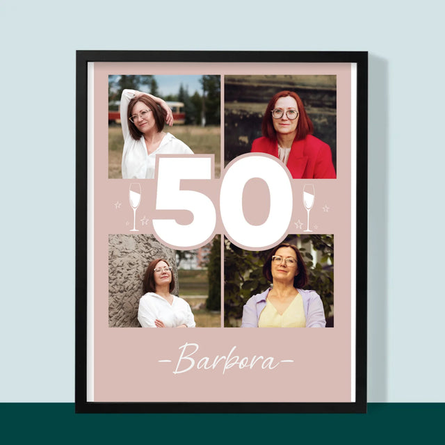 Fotokoláž: 50 Poháriky - Zarámováná Tlač 30X40 (Vertikálne)