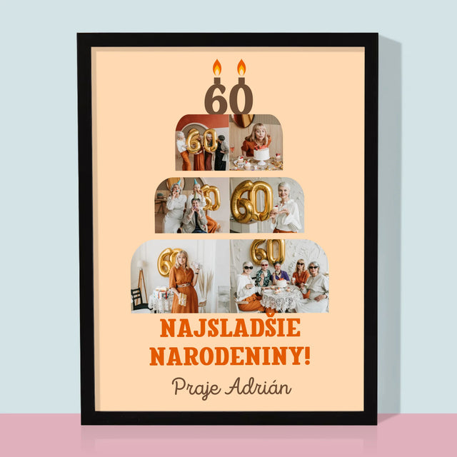 Tvar Z Fotografií: Najsladšie Narodeniny - Zarámováná Tlač 30X40 (Vertikálne)