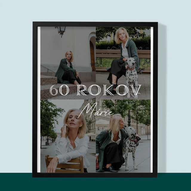 Fotokoláž: 60 Rokov Klasický - Zarámováná Tlač 30X40 (Vertikálne)
