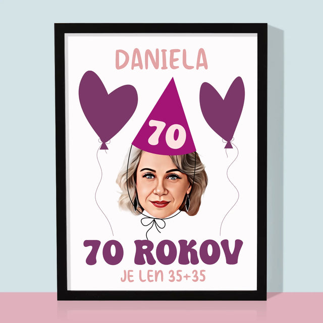 Tvoja Postava: Narodeninový Portrét - Zarámováná Tlač 30X40 (Vertikálne)