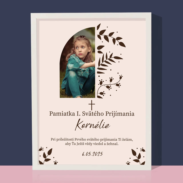 Fotografia A Podpis: Prvé Sväté Prijímanie Lístky - Zarámováná Tlač 30X40 (Vertikálne)