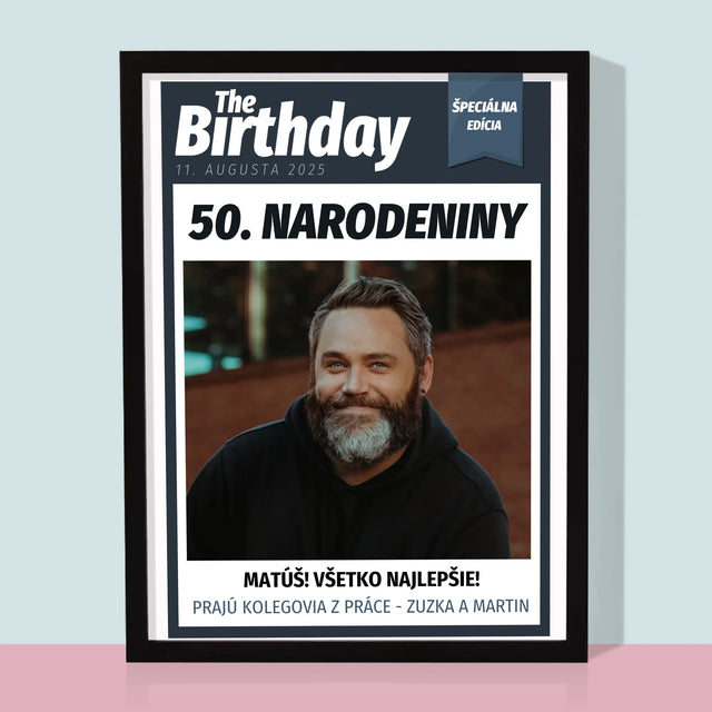 Obálka Časopisu: Birthday - Zarámováná Tlač 30X40 (Vertikálne)