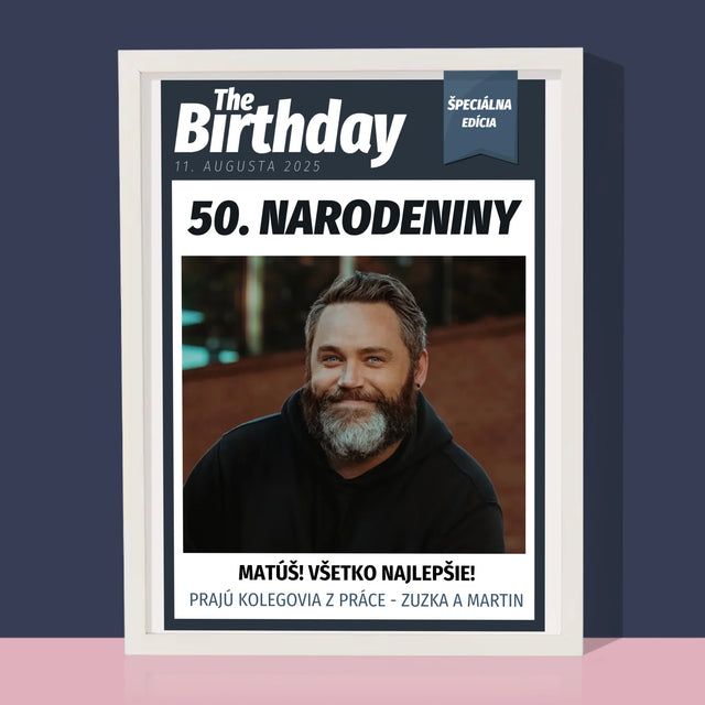 Obálka Časopisu: Birthday - Zarámováná Tlač 30X40 (Vertikálne)