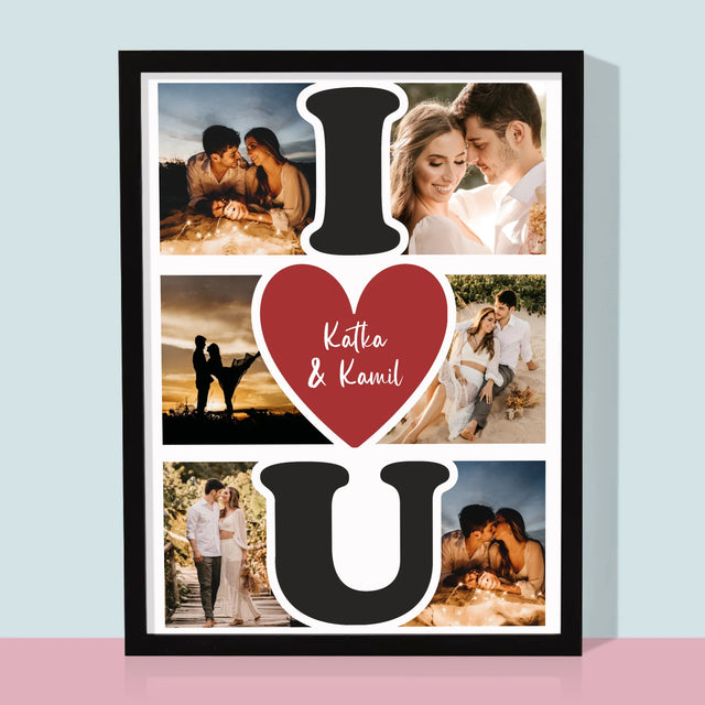 Fotokoláž: I Love You - Zarámováná Tlač 30X40 (Vertikálne)