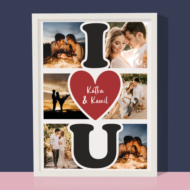 Fotokoláž: I Love You - Zarámováná Tlač 30X40 (Vertikálne)