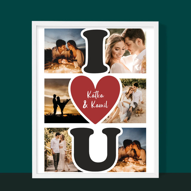Fotokoláž: I Love You - Zarámováná Tlač 30X40 (Vertikálne)