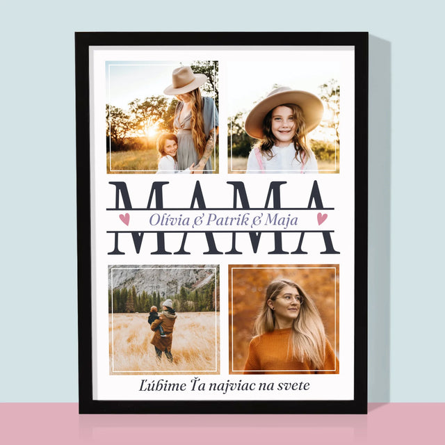 Fotokoláž: Mama Mená - Zarámováná Tlač 30X40 (Vertikálne)