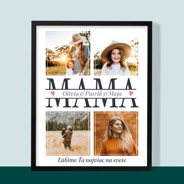 Fotokoláž: Mama Mená - Zarámováná Tlač 30X40 (Vertikálne)
