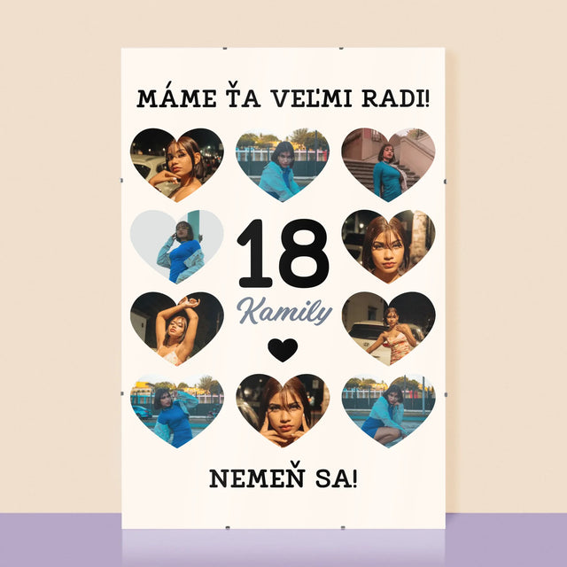 Fotokoláž: 18 Srdcia - Plagát