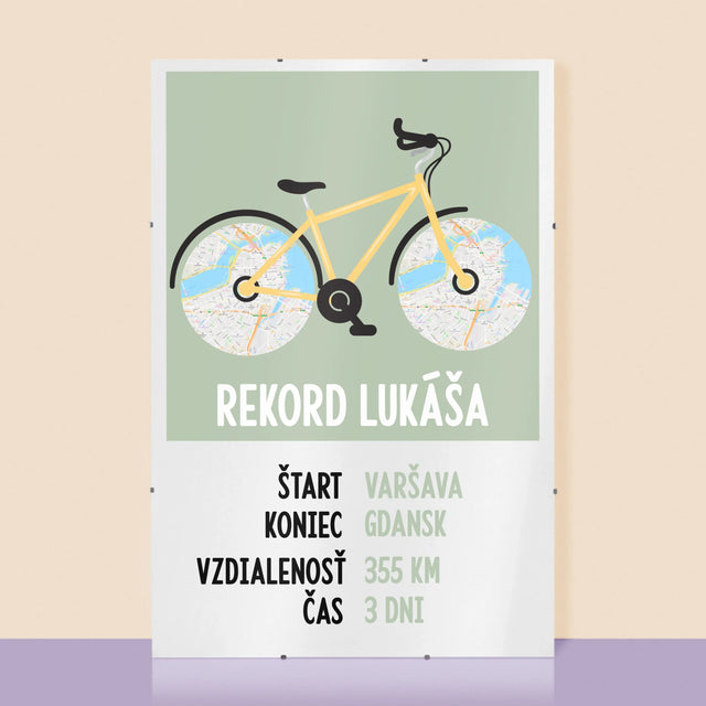 Mapa Mesta: Osobný Rekord Na Cyklistike - Plagát