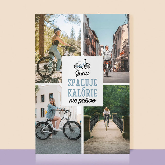 Fotokoláž: Spaľuje Kalórie, Nie Palivo - Plagát