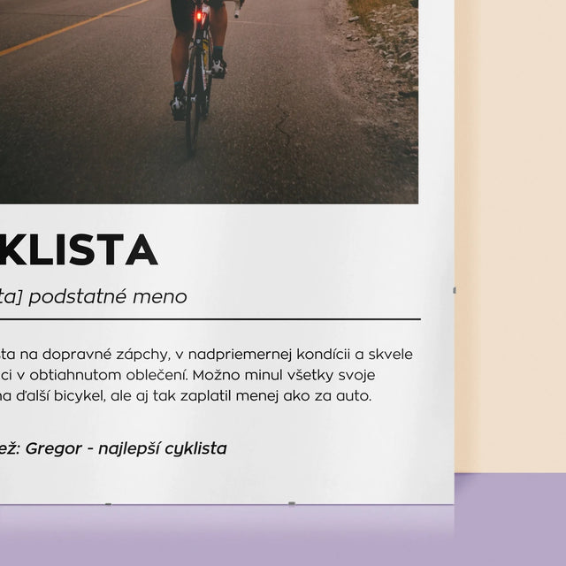 Fotografia A Podpis: Cyklista Definícia - Plagát