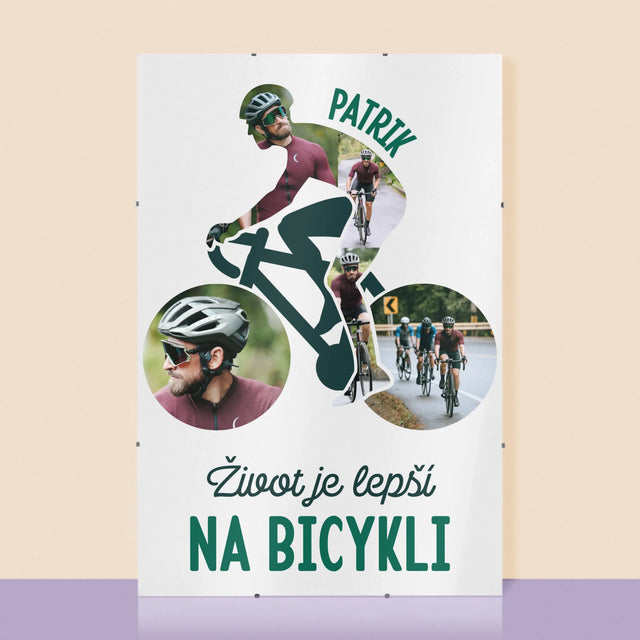 Tvar Z Fotografií: Život Je Lepší Na Bicykli - Plagát