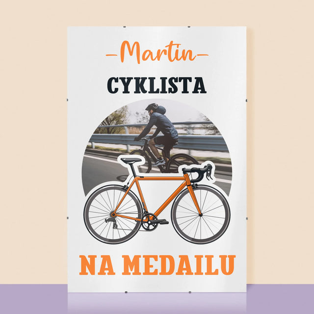 Fotografia A Podpis: Cyklista Na Medailu - Plagát