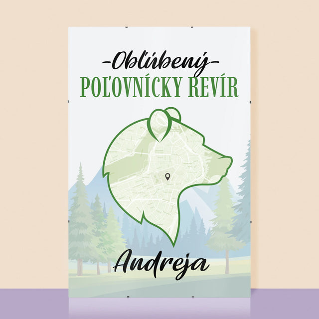 Mapa Mesta: Obľúbený Poľovnícky Revír - Plagát