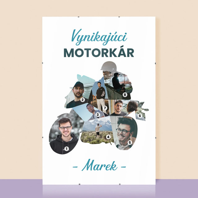 Tvar Z Fotografií: Vynikajúci Motorkár - Plagát