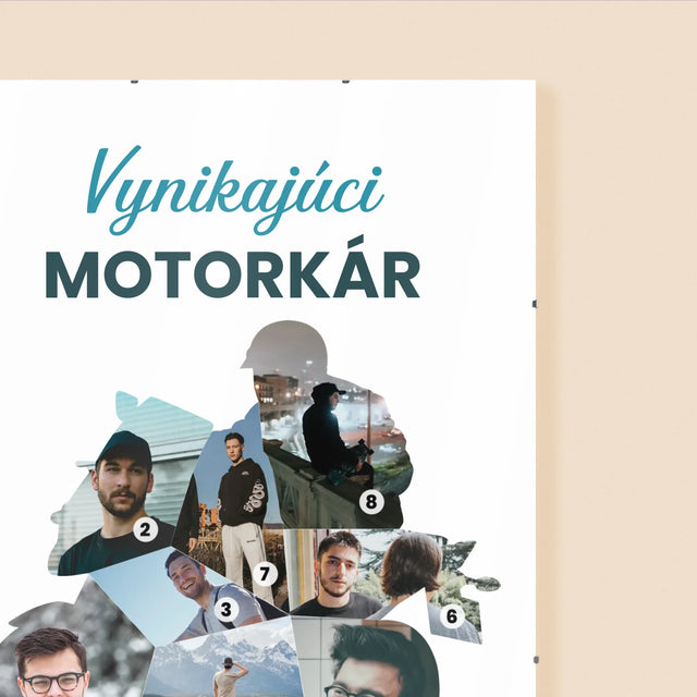 Tvar Z Fotografií: Vynikajúci Motorkár - Plagát