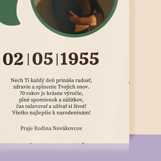 Fotografia A Podpis: 70. Narodeniny Venovanie - Plagát