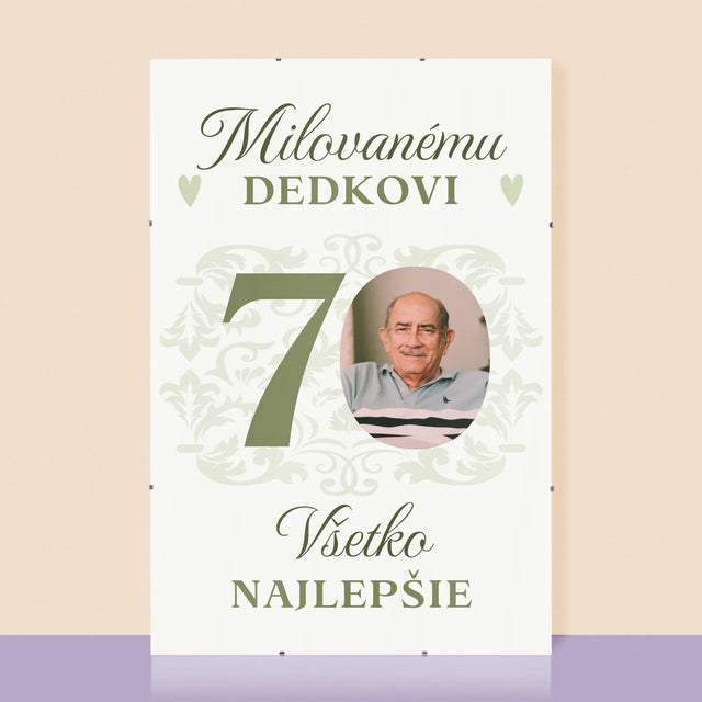 Fotografia A Podpis: Milovanému Dedkovi, Všetko Najlepšie - Plagát