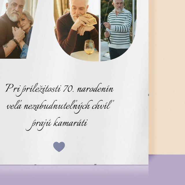 Tvar Z Fotografií: 70. Narodeniny Venovanie - Plagát