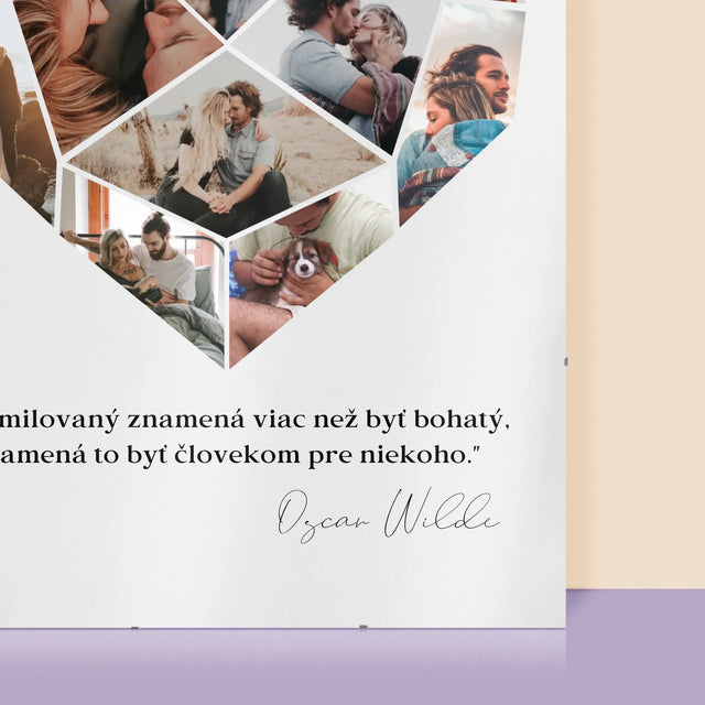 Fotokoláž: Geometrické Srdce - Plagát