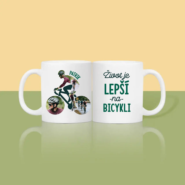 Tvar Z Fotografií: Život Je Lepší Na Bicykli - Hrnček