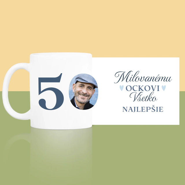 Zdjęcie I Podpis: Kochanemu Tacie Z Okazji 50 Urodzin - Kubek z Nadrukiem | SK