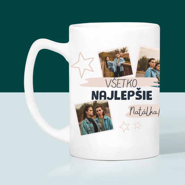 Fotokolaż: Wszystkiego Najlepszego Gwiazdki - Kubek z Nadrukiem | SK
