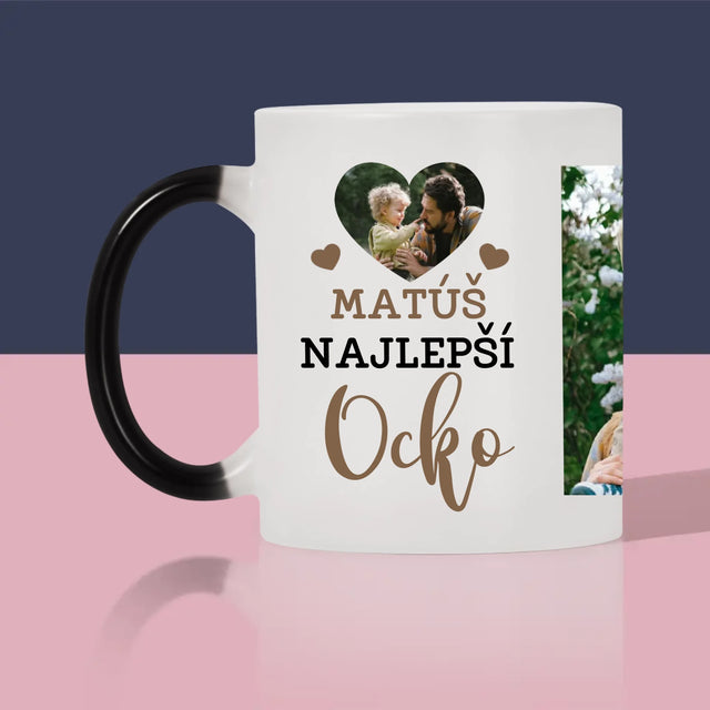 Fotokolaż: Najlepszy Tata Zdjęcie w Sercu - Kubek z Nadrukiem | SK