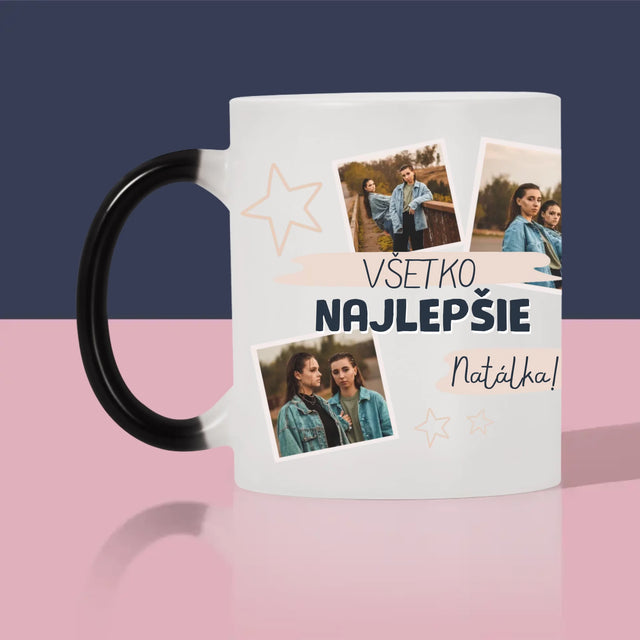 Fotokolaż: Wszystkiego Najlepszego Gwiazdki - Kubek z Nadrukiem | SK