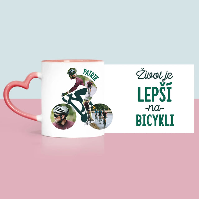 Tvar Z Fotografií: Život Je Lepší Na Bicykli - Hrnček