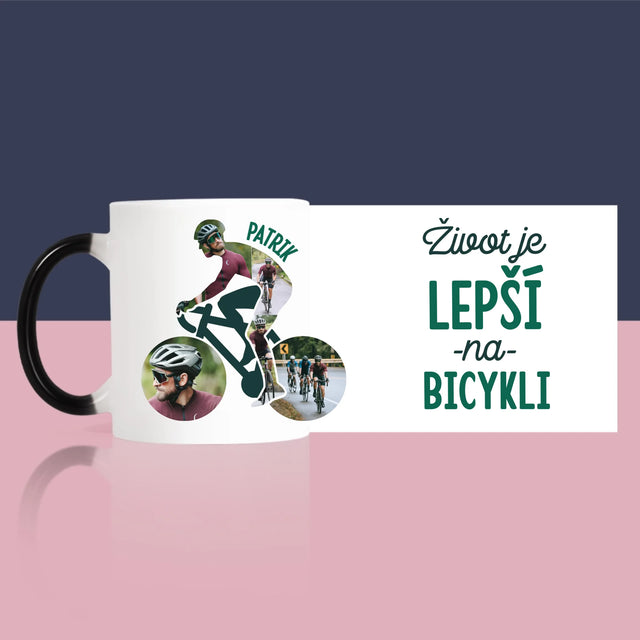 Tvar Z Fotografií: Život Je Lepší Na Bicykli - Hrnček