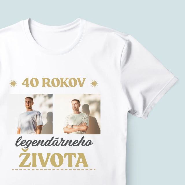 Fotokolaż: 40 Lat Bycia Legendą - Koszulka Męska z Nadrukiem | SK