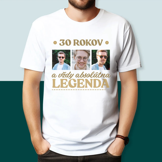 Fotokoláž: 30 Rokov A Vždy Legenda - Pánske Tričko