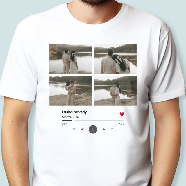 Fotokoláž: Spotify 4 Fotografia - Pánske Tričko