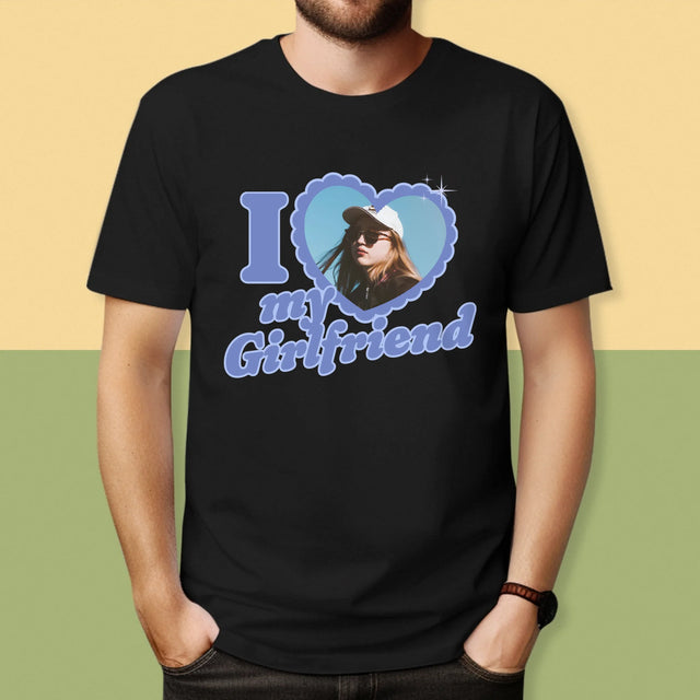 Fotografia A Podpis: I Love My Girlfriend - Pánske Tričko