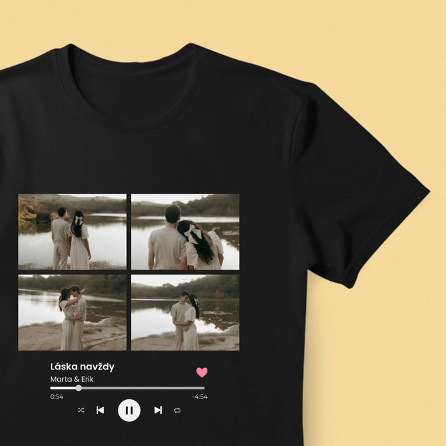 Fotokoláž: Spotify 4 Fotografia - Pánske Tričko